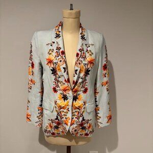Ranna Gill for Anthropologie linen printed blazer